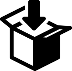 Package Box With Down Arrow Sticker Outline Svg File, Free Vectors File